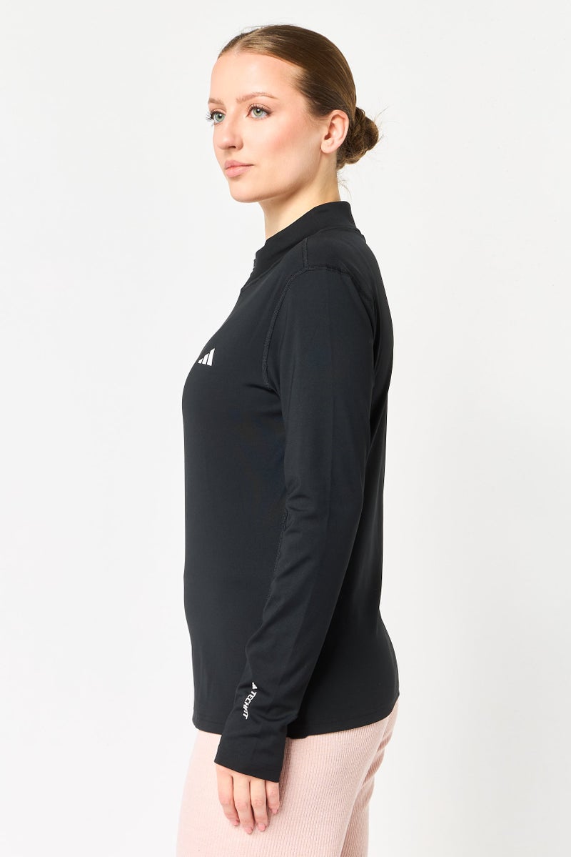 Adidas Women Tech Fit Long Sleeve Training T-Shirt, Black - Image 3